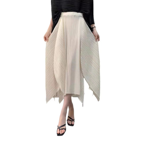 Asymetric Crinkle Skirts - SK1505